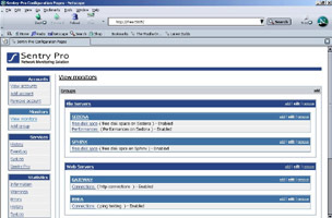 Sentry Pro Network Monitoring Solution Screenshot
